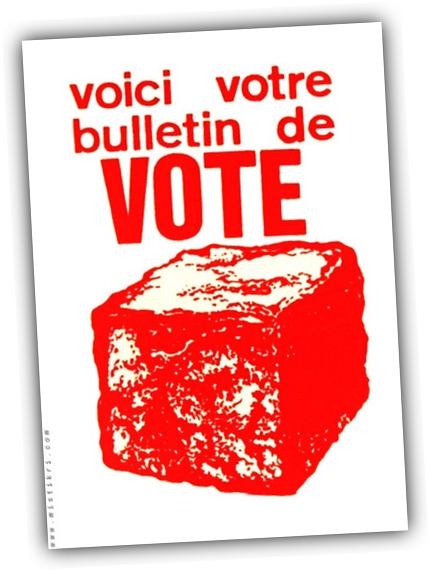CARTE POSTALE LES AFFICHES  MAI 68 MOINS DE 21 ANS VOICI VOTRE BULLETIN DE VOTE 